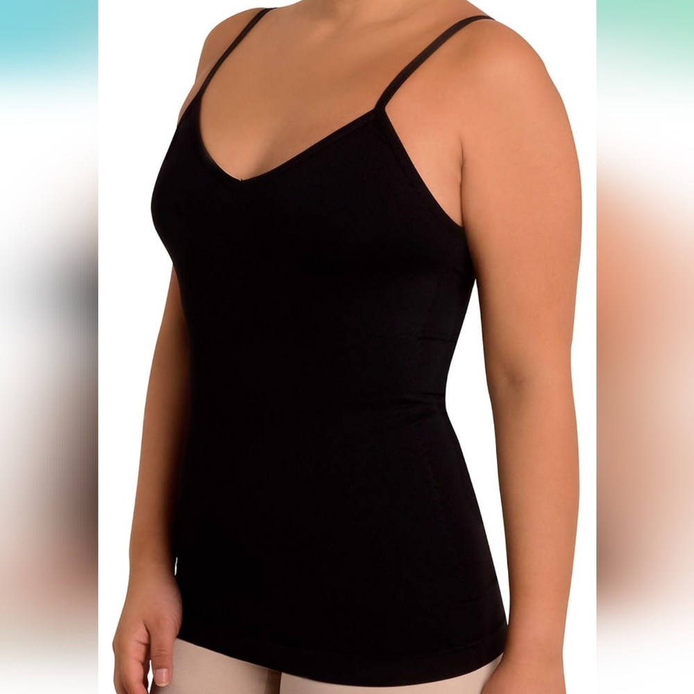 Skinnygirl Black Seamless Tank Top Camisole Smoother Shaper Size S VGUC